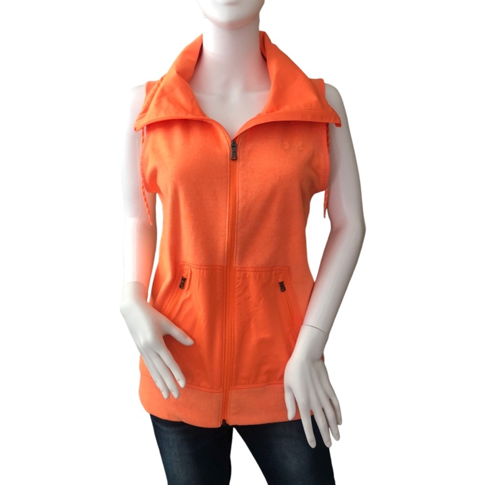 UNDER‎ ARMOUR ColdGear Orange Vest Small Lightweight Activewear Athletic Outdoor